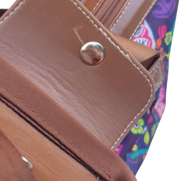 Lily Bloom Wheeled Duffel Bag 20" Raking It In Living Large Purple  Floral Mater - Picture 3 of 16